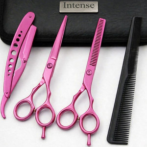 Ensemble de ciseaux de coiffure professionnels en acier inoxydable, ciseaux de barbier à bord rasoir, kit de coiffure pour salon, usage domestique, hommes et femmes - Product Image 1