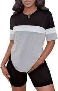 <b>Women</b> Summer Casual Vintage Oversized T Shirt And Shorts 2 Piece <b>Set</b> Solid Color 100% Cotton for Wear Wholesale - Product Image 5
