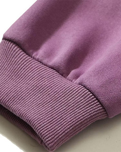 Sweat à capuche zippé surdimensionné violet pour homme, style streetwear, en molleton de coton avec imprimé lettres sur le devant, manches classiques, idéal pour l'automne – Vente en gros - Product Image 4