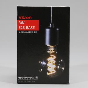 [Vitson] Edison LED Globe <b>Bulb</b> Ring High Quality 2200K <b>E26</b> G80 3W KOR Style 246170 - Product Image 1