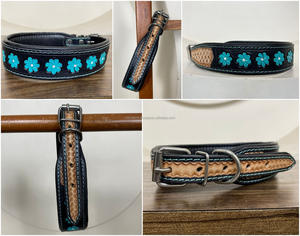 Collier de chien d'entraînement en cuir robuste de haute qualité avec boucle en argent réglable et durable pour les animaux de compagnie de petite à grande taille - Product Image 3