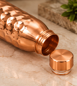 Premium Eco-Friendly Hammered Copper Water Bottle 900ml Leak Proof Pebble Texture with Screw Cap Brown Kraft <b>Gift</b> <b>Box</b> - Product Image 4