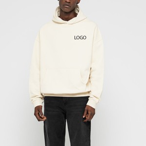 Premium Cotton Hoodie Men Oversized Boxy Fit Drop Shoulder Pullover Custom Logo Blank Streetwear Hoodies Wholesale Supply - Product Image 6
