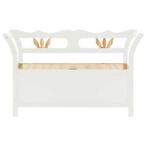 Banc en bois de sapin massif 42,1 x 17,7 x 29,7 pouces, blanc, pour meubles de salon - Product Image 3