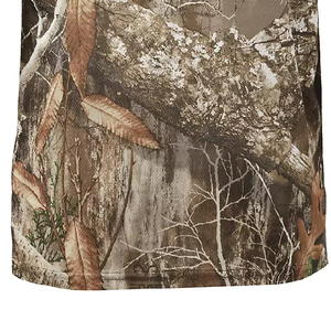 T-shirt de chasse personnalisé à rayures, col rond, en coton, avec fermeture éclair, 100 % polyester, manches courtes, camouflage - Product Image 6