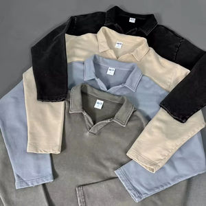 Sweat-shirt de rugby unisexe surdimensionné à manches longues pour hommes, style polo, uni, personnalisable, fabriqué par le fabricant - Product Image 2