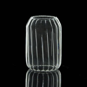 Tasse à café en verre borosilicate à rayures verticales modernes, résistante à la chaleur, sans danger pour les aliments, pour café glacé, boissons et eau, prix de gros - Product Image 4