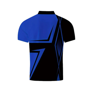 Chemise à manches courtes pour homme, bleu noir, imprimé géométrique, séchage rapide, anti-rides, tricot polyester, coupe décontractée classique - Product Image 5