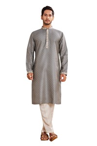 <b>Mens</b> Printed Cotton Short <b>Kurta</b> with Stand Collar Solid Fashion Patti Designed Full Sleeves Daily Wear Summer <b>Kurta</b> - Product Image 2