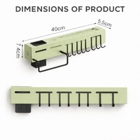 Organisateur de cuisine moderne en plastique PP PISTA, support mural non pliable, étagère amovible réglable pour suspendre les serviettes, rangement