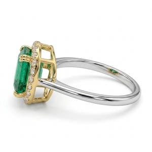 Oval Lab Grown <b>Diamond</b> <b>Ring</b> in 18K Yellow & White Gold | 3.45 CT Women's Fine Jewelry - Product Image 2