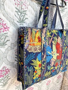 Bolsa de Mano de Algodón Multicolor Premium con Estampado Floral, Estilo Bohemio, Casual de Verano, con Cierre, para Compras y Viajes - Product Image 3