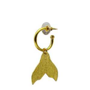 Hermosos y Sofisticados Pendientes Colgantes de Cola de Ballena en Tono Dorado, Pendientes de Aro Texturizados para Mujer, Joyería de Moda - Product Image 2