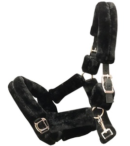 English Saddle Bridle Styles Nylon Horse <b>Halter</b> with Sheep Fur Skin Equestrian Riding Product Featuring PP Leather - Product Image 1