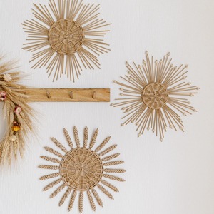 Decoración colgante de ratán con forma de flor, estilo bohemio, decoración de pared para sala de estar, dormitorio, guardería y decoración de acentos para el hogar. - Product Image 5