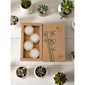 Portavelas de Bambú Cuadrado Segmentado con Rayas |   Decoración del Hogar Ecológica Hecha a Mano, Diseño Natural al por Mayor - Product Image 3