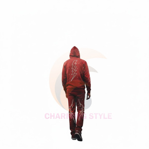 Ensemble de jogging vintage personnalisé pour homme, survêtement respirant délavé à l'acide avec pantalon de survêtement évasé à jambe droite et sweat à capuche pour le printemps - Product Image 4