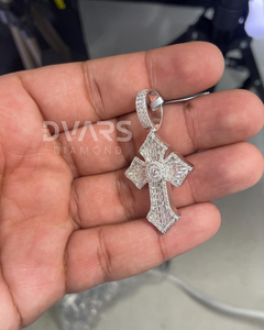 จี้กางเขนประดับเพชรโมอิสซาไนต์ เครื่องประดับทางศาสนา เงินแท้ 925 จี้ฮิปฮอป จี้กางเขน ของขวัญคริสเตียน จี้แบบกำหนดเองได้ - Product Image 5