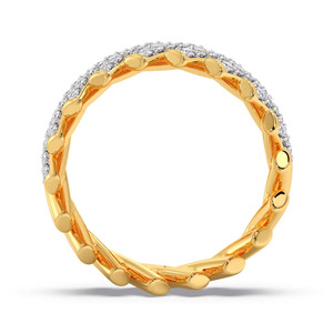 แหวนทองคำประดับเพชรทรงบาร์แบบซ้อนชั้น - Product Image 1