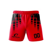 Pantalones Cortos de Rugby Personalizados de Alta Calidad, Impresión por Transferencia de Calor, Cintura Elástica Transpirable, 100% Poliéster, Ropa de Alto Rendimiento