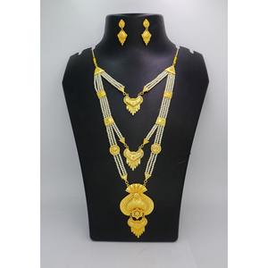 Bijoux antiques indiens plaqué or à la mode en laiton pur bijoux de mariage de mariée indiens ensemble de colliers de haute qualité - Product Image 6