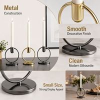 Support de bougie conique moderne en métal, style minimaliste, pour décoration intérieure et centre de table de mariage (vente en gros)