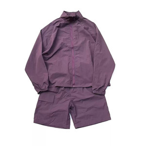 Custom Logo Solid Lightweight Nylon Windbreaker Set Streetwear Loose Tracksuit Waterproof Hooded Jacket Pants 2 Piece Set - Product Image 6