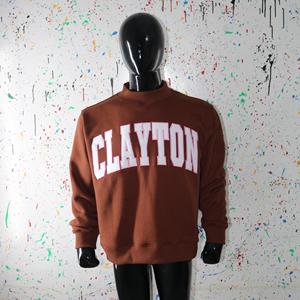 Sudadera CLAYTON BROWN con cuello alto, 100% BLANCA, con apliques bordados, cuello ancho, hilos finos - Product Image 4