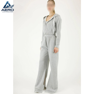 Newest Style Women Hoodies Tracksuits <b>Sets</b> Best Quality Product In Gray Color Plus Size Ladies Gym Crop Tracksuits - Product Image 2