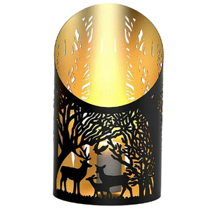 Porte-bougie chauffe-plat en bois motif galet d'oiseau, lot de 2 - Product Image 4