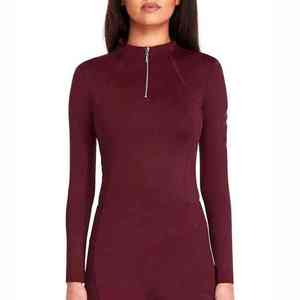 Premium Equestrian Womens <b>Base</b> <b>Layer</b> Tops Horse Riding Anti Bacterial Moisture Spandex Nylon Zipper <b>Base</b> <b>Layers</b> - Product Image 5