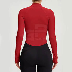 Chaqueta de yoga para mujer de diseño premium, de secado rápido, manga larga, material elástico, con cremallera completa, para correr. - Product Image 2