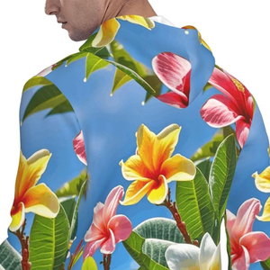 เสื้อฮู้ดลายดอกไม้เขตร้อนสำหรับผู้ชาย เสื้อสเวตเชิ้ตลำลองน้ำหนักเบา มีฮู้ด สวมใส่ได้ทุกวัน - Product Image 6