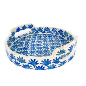Plateau de service rond moderne en nacre ALTAMASH CRAFT pour la décoration de la maison, les mariages et les hôtels, fabriqué directement dans l'Uttar Pradesh - Product Image 4