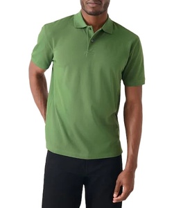 Polo pour homme, tissu doux, manches courtes, col classique, décontracté, pour l'été, les sports de plein air, le quotidien, vert, doux et confortable - Product Image 1