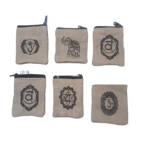 Dompet koin desainer cetak motif campuran goni buatan tangan baru/pemasok grosir tas dari India