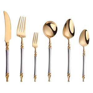 Ustensiles de service dorés pour mariage vente en gros ensemble de service en laiton fait à la main cuillère et fourchette à salade manger ustensile de taille Standard - Product Image 6