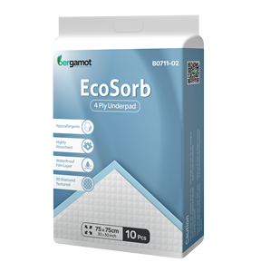 ECOSORB Hypoallergenic Disposable Non-Woven Fabric Underpad 4 Ply <b>Waterproof</b> <b>Bed</b> <b>Sheet</b> Highly Absorbent Maternity Pad 75 X 75 cm - Product Image 1