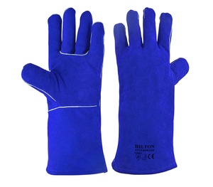 Guantes de cuero dividido de vaca de seguridad industrial de alta calidad | Guantes de trabajo de cuero de vaca resistentes al calor, anticortes y antideslizantes - Product Image 1