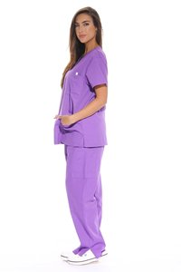 Ensemble d'uniformes médicaux pour femmes, tenue de travail personnalisée pour infirmières, tissu extensible confortable, vêtements pour le personnel hospitalier, tissu tissé - Product Image 5
