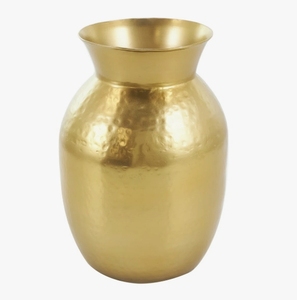 Vase décoratif en métal doré fait main, urne martelée haute, centre de table moderne pour anniversaire, décoration intérieure, présentation florale de luxe - Product Image 3