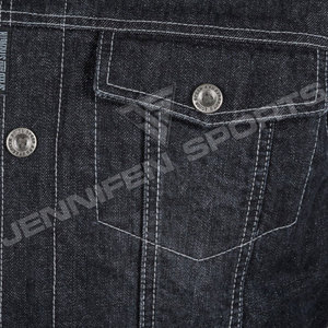 Chaleco de mezclilla negro personalizado 100% para hombre, nuevo chaleco de motociclista sin mangas con patrón 3D, moderno y casual para invierno. - Product Image 3