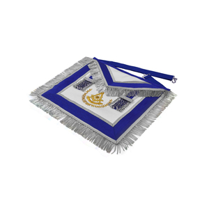 Tablier de Maître Maçon Sur Mesure Bleu Royal Finition Décorative Premium pour Cérémonie Maçonnique - Product Image 3