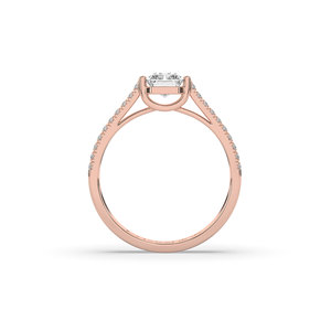 Anillo de Diamante Cultivado en Laboratorio con Corte Radiante de 1 Ct, Plata 925 y Oro, Estilo Único y Ligero, Anillo de Compromiso para Mujer - Product Image 5