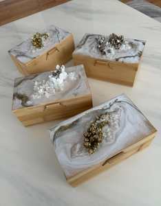 Eco-Friendly Crystal Resin Hand-painted Jewelry <b>Box</b> Handmade Bamboo <b>Keepsake</b> Storage - Product Image 4