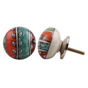 Boutons de meuble en céramique multicolores faits à la main, poignées de tiroir de cuisine modernes à motif floral, poignées de porte décoratives, quincaillerie pour la maison - Product Image 2
