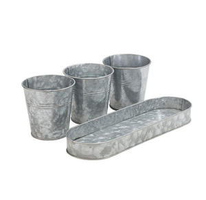 Jardinière galvanisée de haute qualité avec plateau pour la décoration de fleurs de jardin à la maison à prix réduit par le fournisseur indien - Product Image 6