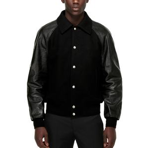 Chaqueta universitaria de lana con logotipo personalizado OEM, chaquetas con letras de béisbol bordadas, chaqueta Vintage para hombre - Product Image 5