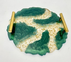 Plateau en résine de luxe, article cadeau pour les fêtes et la décoration intérieure, plateau en résine époxy artisanal, prix abordable - Product Image 4