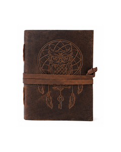 Handmade A5 Leather Journal Beautiful Owl Key Embossed Design Thermal Bound <b>Planner</b> for Business or Office Gift Writing Tool - Product Image 1